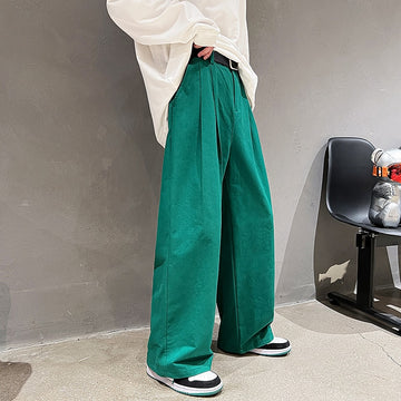 Cotton Oversized Casual Pants Men Fashion Loose Wide Leg Pants Men Japanese Streetwear Hip Hop Straight Pants Mens Trousers aidase-shop